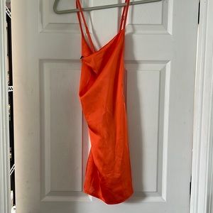 Satin cowl neck dress